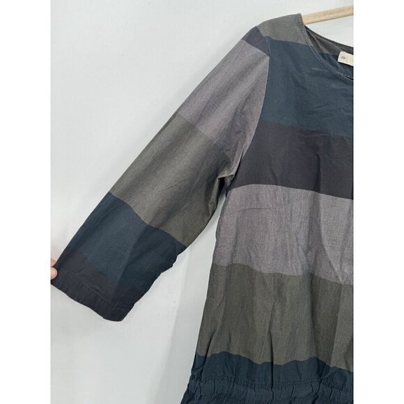 Hoss Entropia Lagenlook 3/4 Sleeve Shift Stripe Colorblock Mini Dress - Picture 9 of 10